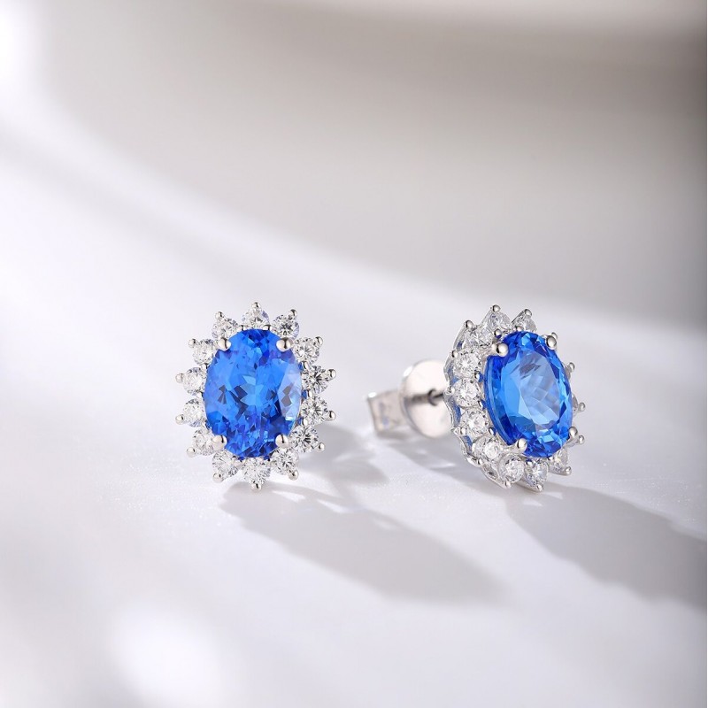 Ruif Jewelry Classic Design S925 Silver 2.89ct Lab Grown Cobalt Spinel Earrings Gemstone Jewelry Party Gift Ruif Jewelry Classic Design S925 Silver 2.89ct Lab Grown Cobalt Spinel Earrings Gemstone Jewelry Party Gift