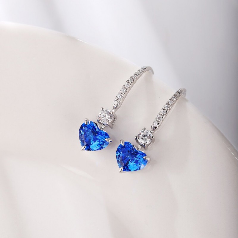 Ruif Jewelry Classic Design S925 Silver 3.16ct Lab Grown Cobalt Spinel  Earrings Gemstone Jewelry Party Gift