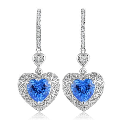 Ruif Jewelry Classic Design S925 Silver 6.75ct Lab Grown Cobalt Spinel  Earrings Gemstone Jewelry Party Gift