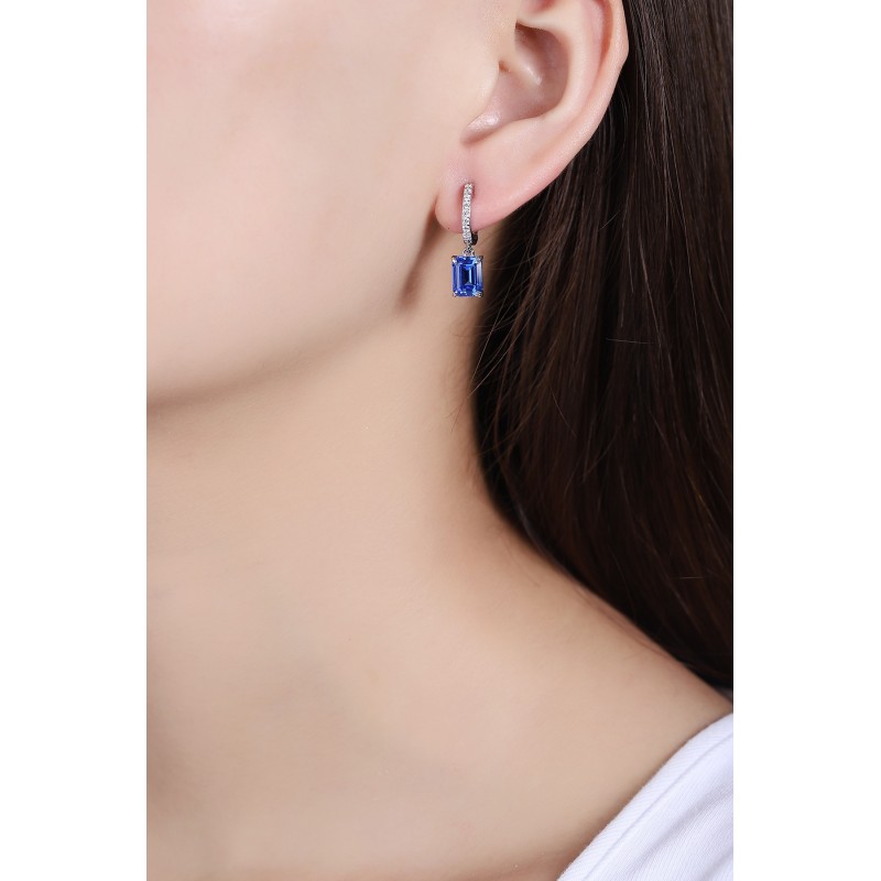 Ruif Jewelry Classic Design S925 Silver 3.6ct Lab Grown Cobalt Spinel  Earrings Gemstone Jewelry Party Gift