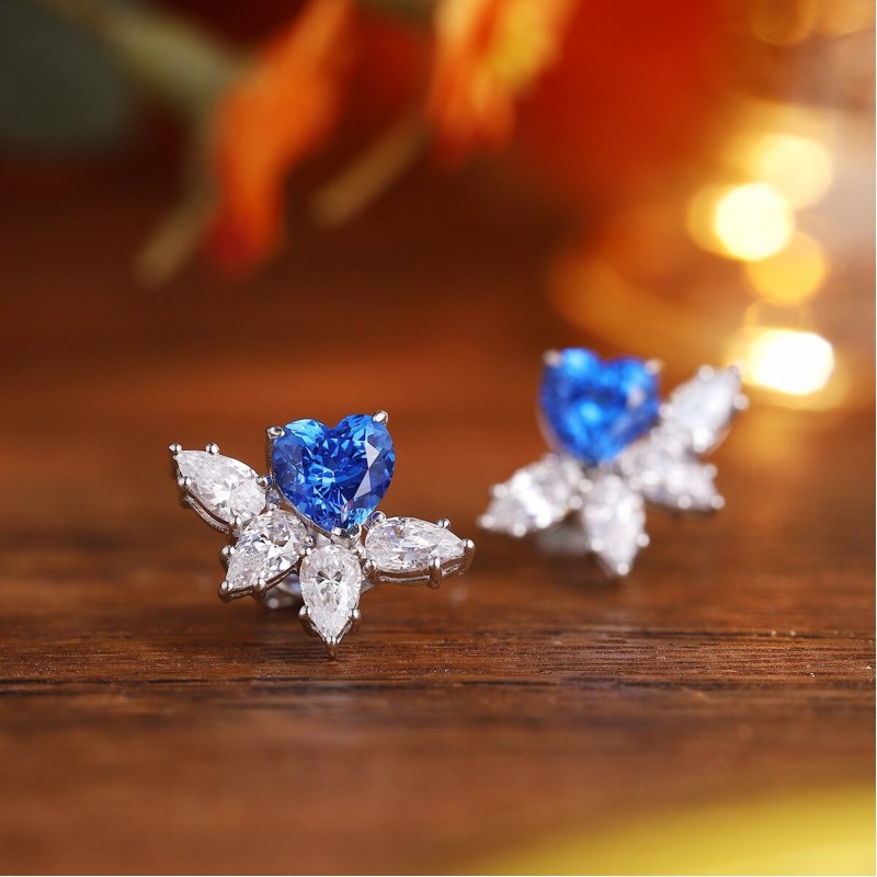 Ruif Jewelry Classic Design S925 Silver 2.1ct Lab Grown Cobalt Spinel Earrings Gemstone Jewelry Ruif Jewelry Classic Design S925 Silver 2.1ct Lab Grown Cobalt Spinel Earrings Gemstone Jewelry