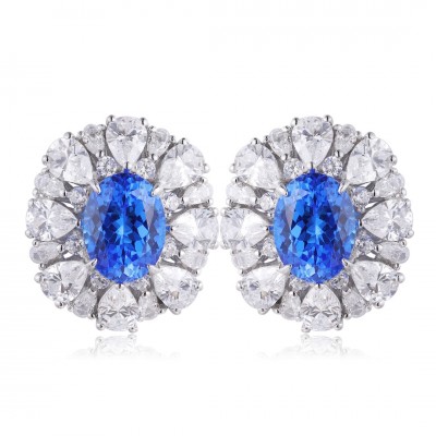 Ruif Jewelry Classic Design S925 Silver  3.03ct Lab Grown Cobalt Spinel  Earrings Gemstone Jewelry