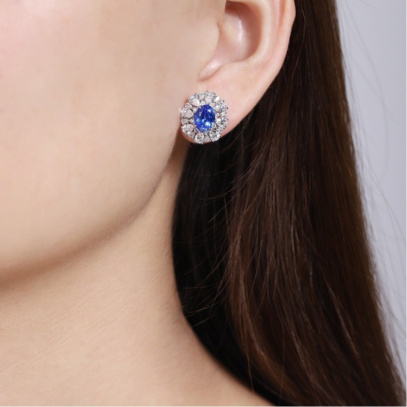 Ruif Jewelry Classic Design S925 Silver 3.03ct Lab Grown Cobalt Spinel Earrings Gemstone Jewelry Ruif Jewelry Classic Design S925 Silver 3.03ct Lab Grown Cobalt Spinel Earrings Gemstone Jewelry