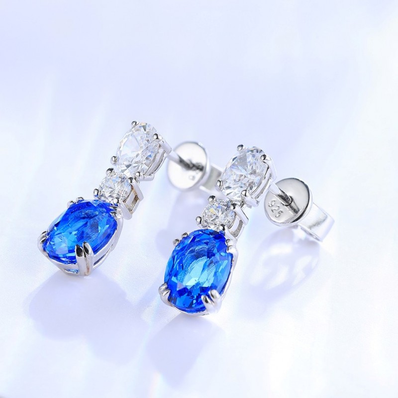 Ruif Jewelry Classic Design S925 Silver 2.506ct Lab Grown Cobalt Spinel Earrings Gemstone Jewelry Party Gift Ruif Jewelry Classic Design S925 Silver 2.506ct Lab Grown Cobalt Spinel Earrings Gemstone Jewelry Party Gift