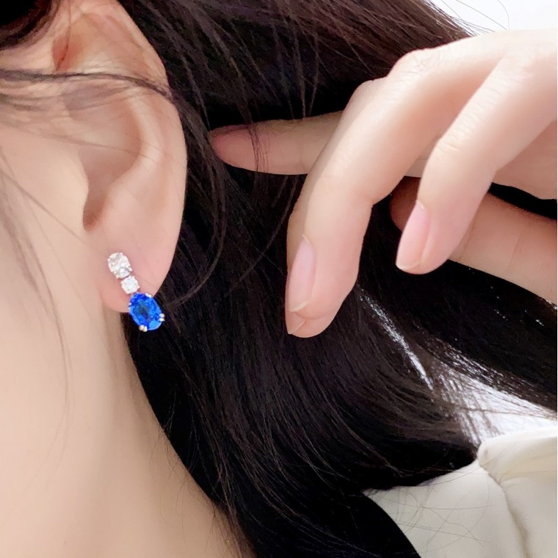 Ruif Jewelry Classic Design S925 Silver 2.506ct Lab Grown Cobalt Spinel Earrings Gemstone Jewelry Party Gift Ruif Jewelry Classic Design S925 Silver 2.506ct Lab Grown Cobalt Spinel Earrings Gemstone Jewelry Party Gift
