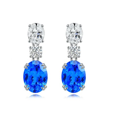 Ruif Jewelry Classic Design S925 Silver 2.506ct Lab Grown Cobalt Spinel  Earrings Gemstone Jewelry Party Gift