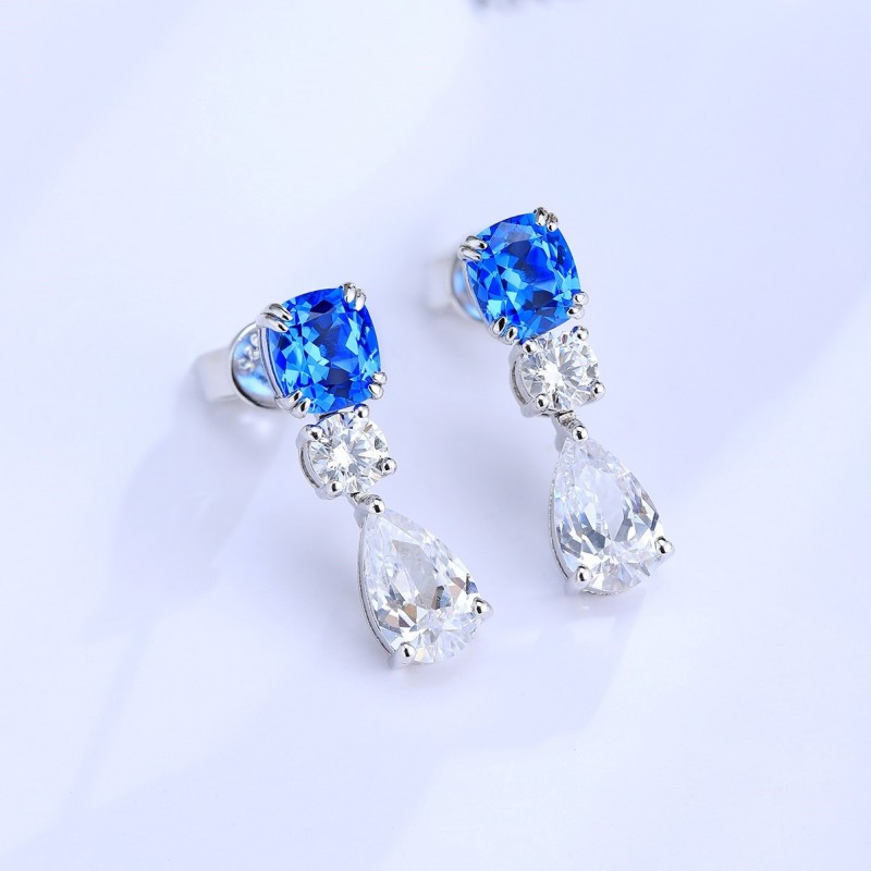 Ruif Jewelry Classic Design S925 Silver 1.58ct Lab Grown Cobalt Spinel  Earrings Gemstone Jewelry Party Gift