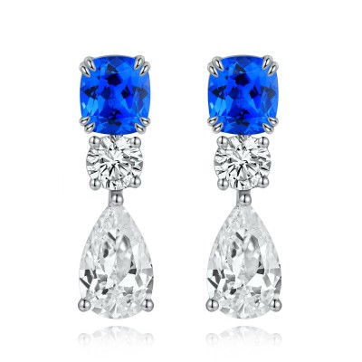 Ruif Jewelry Classic Design S925 Silver 1.58ct Lab Grown Cobalt Spinel  Earrings Gemstone Jewelry Party Gift