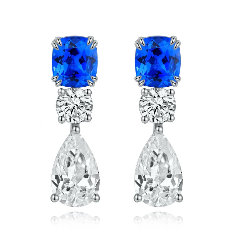 Ruif Jewelry Classic Design S925 Silver 1.58ct Lab Grown Cobalt Spinel Earrings Gemstone Jewelry Party Gift Ruif Jewelry Classic Design S925 Silver 1.58ct Lab Grown Cobalt Spinel Earrings Gemstone Jewelry Party Gift