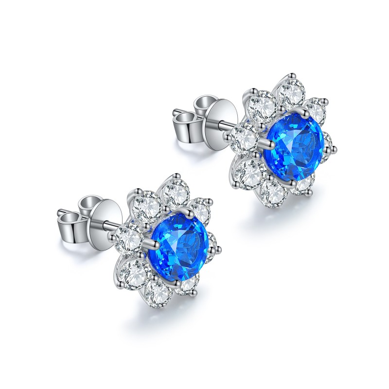 Ruif Jewelry Classic Design S925 Silver 2.72ct Lab Grown Cobalt Spinel  Earrings Gemstone Jewelry Party Gift