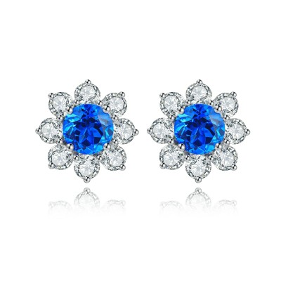 Ruif Jewelry Classic Design S925 Silver 2.72ct Lab Grown Cobalt Spinel  Earrings Gemstone Jewelry Party Gift