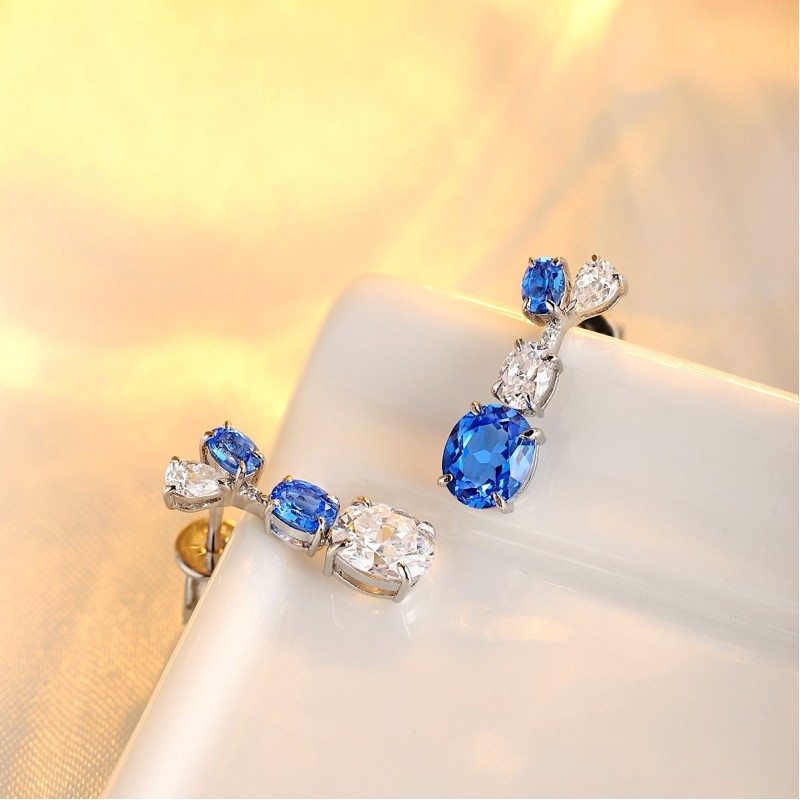 Ruif Jewelry Classic Design S925 Silver 1.17ct Lab Grown Cobalt Spinel  Earrings Gemstone Jewelry Party Gift