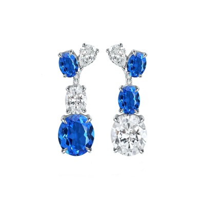 Ruif Jewelry Classic Design S925 Silver 1.17ct Lab Grown Cobalt Spinel  Earrings Gemstone Jewelry Party Gift
