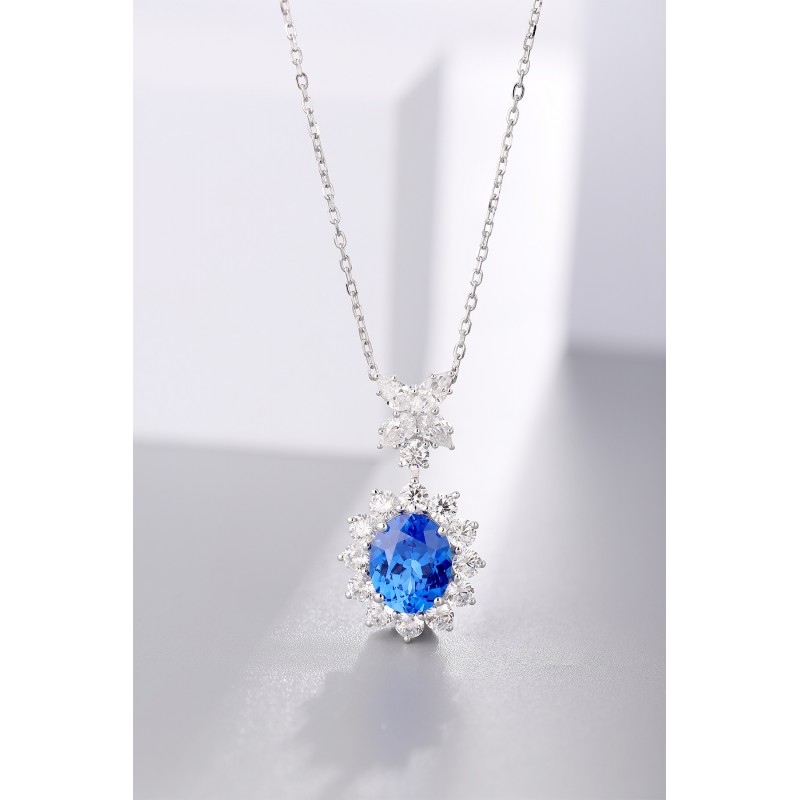 Ruif Jewelry Classic Design S925 Silver 4.41ct Lab Grown Cobalt Spinel Necklace Wedding Bands Ruif Jewelry Classic Design S925 Silver 4.41ct Lab Grown Cobalt Spinel Necklace Wedding Bands