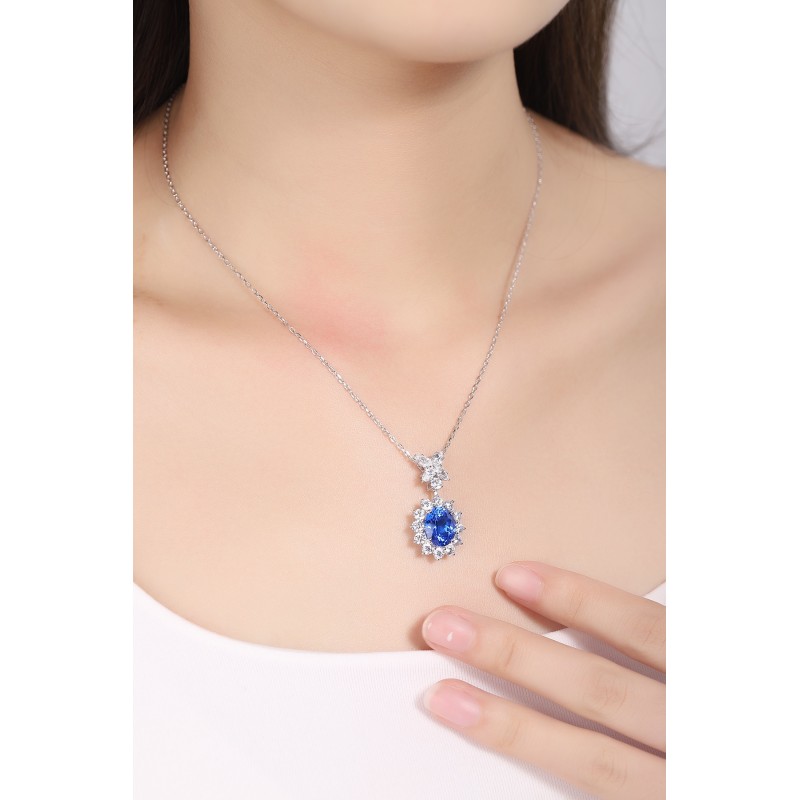 Ruif Jewelry Classic Design S925 Silver 4.41ct Lab Grown Cobalt Spinel Necklace Wedding Bands Ruif Jewelry Classic Design S925 Silver 4.41ct Lab Grown Cobalt Spinel Necklace Wedding Bands