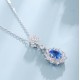 Ruif Jewelry Classic Design S925 Silver 2.33ct Lab Grown Cobalt Spinel Necklace Wedding Bands