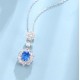 Ruif Jewelry Classic Design S925 Silver 2.33ct Lab Grown Cobalt Spinel Necklace Wedding Bands