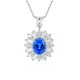 Ruif Jewelry Classic Design S925 Silver 2.42ct Lab Grown Cobalt Spinel Necklace Wedding Bands