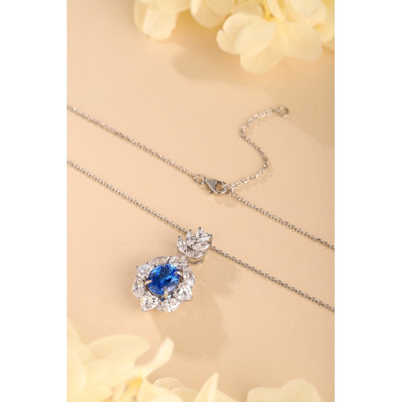 Ruif Jewelry Classic Design S925 Silver 3.11ct Lab Grown Cobalt Spinel Necklace Wedding Bands Ruif Jewelry Classic Design S925 Silver 3.11ct Lab Grown Cobalt Spinel Necklace Wedding Bands