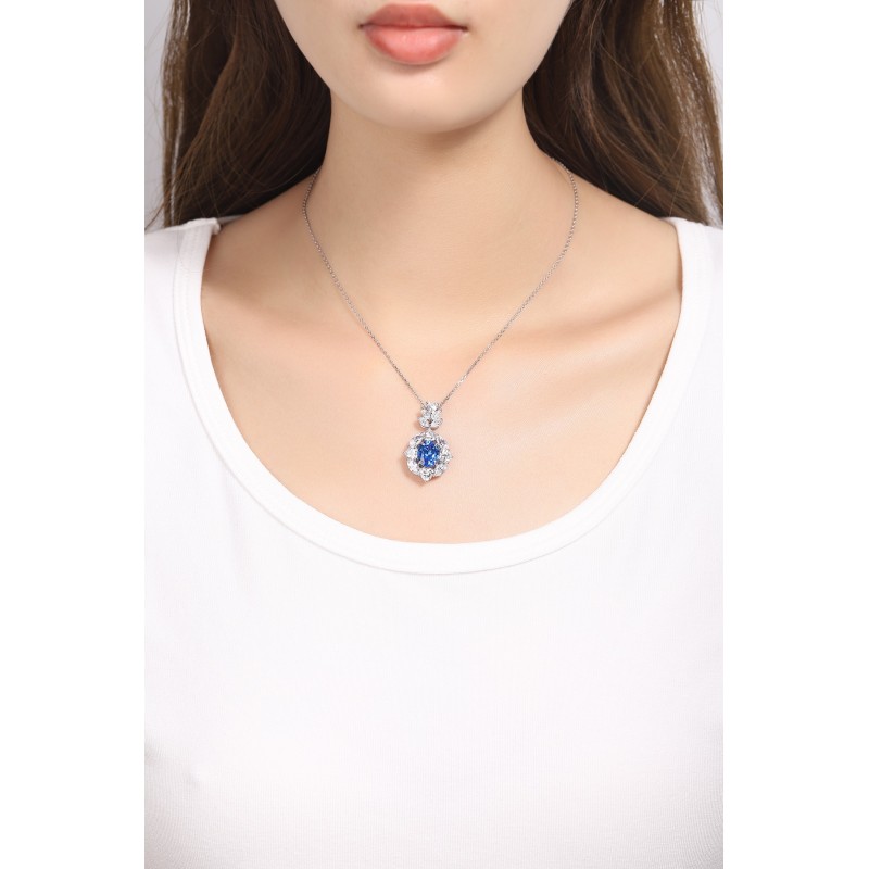 Ruif Jewelry Classic Design S925 Silver 3.11ct Lab Grown Cobalt Spinel Necklace Wedding Bands Ruif Jewelry Classic Design S925 Silver 3.11ct Lab Grown Cobalt Spinel Necklace Wedding Bands