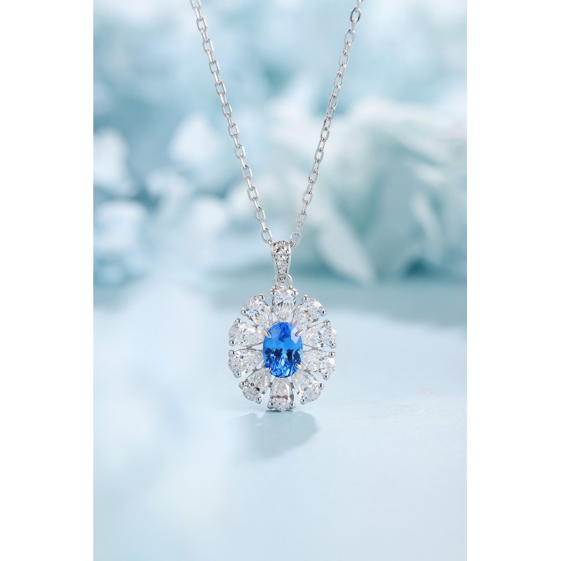 Ruif Jewelry Classic Design S925 Silver 1.04ct Lab Grown Cobalt Spinel Necklace Wedding Bands Ruif Jewelry Classic Design S925 Silver 1.04ct Lab Grown Cobalt Spinel Necklace Wedding Bands