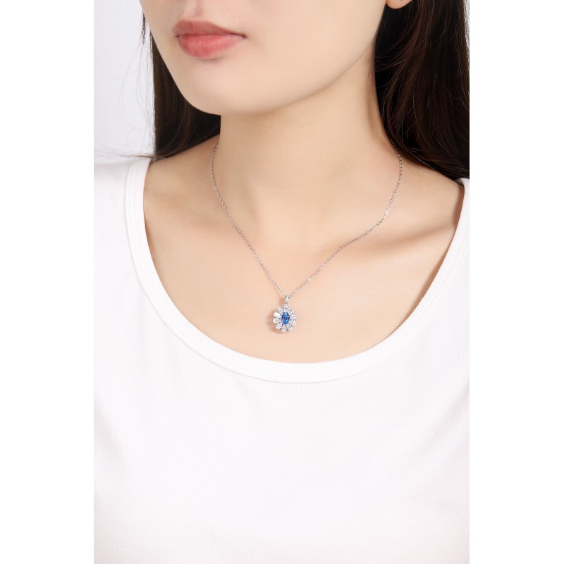 Ruif Jewelry Classic Design S925 Silver 1.04ct Lab Grown Cobalt Spinel Necklace Wedding Bands Ruif Jewelry Classic Design S925 Silver 1.04ct Lab Grown Cobalt Spinel Necklace Wedding Bands