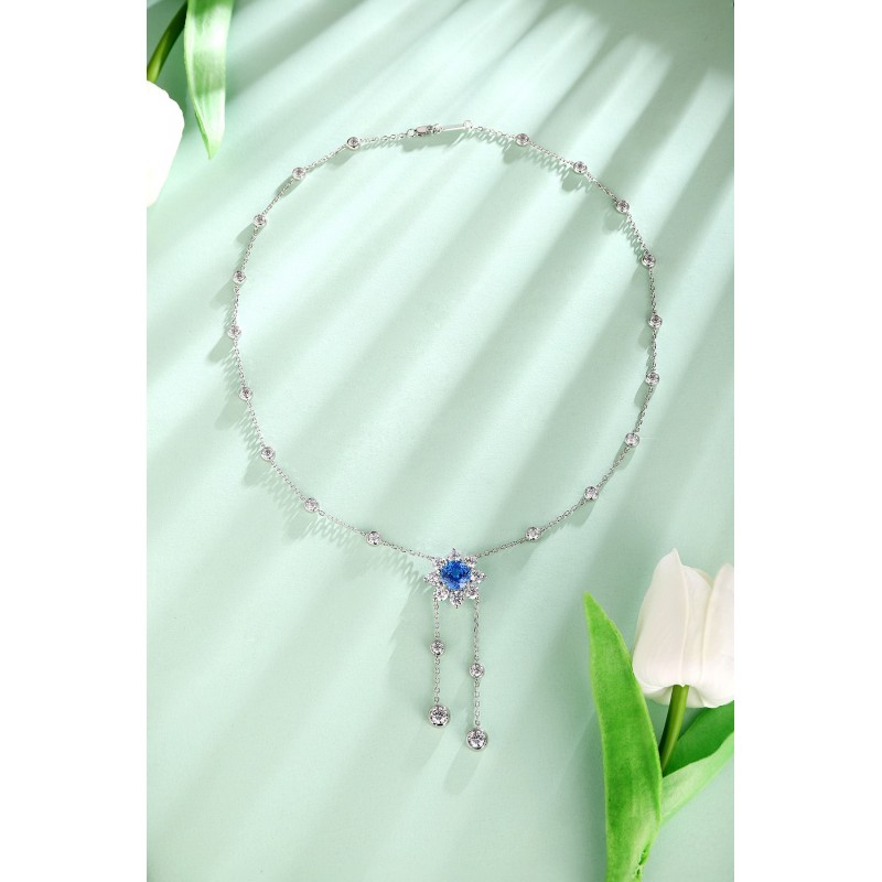 Ruif Jewelry Classic Design S925 Silver 3.51ct Lab Grown Cobalt Spinel Necklace Wedding Bands Ruif Jewelry Classic Design S925 Silver 3.51ct Lab Grown Cobalt Spinel Necklace Wedding Bands