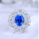 Ruif Jewelry Classic Design S925 Silver 2.398ct Lab Grown Cobalt Spinel Ring Wedding Bands