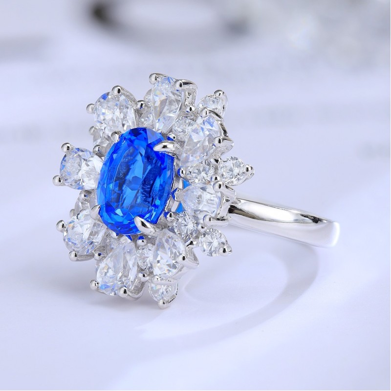 Ruif Jewelry Classic Design S925 Silver 2.398ct Lab Grown Cobalt Spinel Ring Wedding Bands Ruif Jewelry Classic Design S925 Silver 2.398ct Lab Grown Cobalt Spinel Ring Wedding Bands