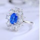 Ruif Jewelry Classic Design S925 Silver 2.398ct Lab Grown Cobalt Spinel Ring Wedding Bands