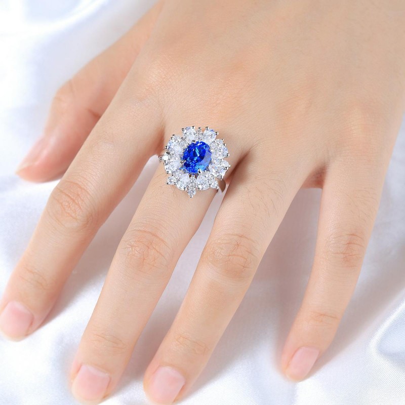 Ruif Jewelry Classic Design S925 Silver 2.398ct Lab Grown Cobalt Spinel Ring Wedding Bands Ruif Jewelry Classic Design S925 Silver 2.398ct Lab Grown Cobalt Spinel Ring Wedding Bands
