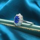 Ruif Jewelry Classic Design S925 Silver 0.95ct Lab Grown Cobalt Spinel Ring Wedding Bands