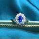 Ruif Jewelry Classic Design S925 Silver 0.95ct Lab Grown Cobalt Spinel Ring Wedding Bands