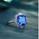 Ruif Jewelry Classic Design S925 Silver 5.67ct Lab Grown Cobalt Spinel Ring Wedding Bands
