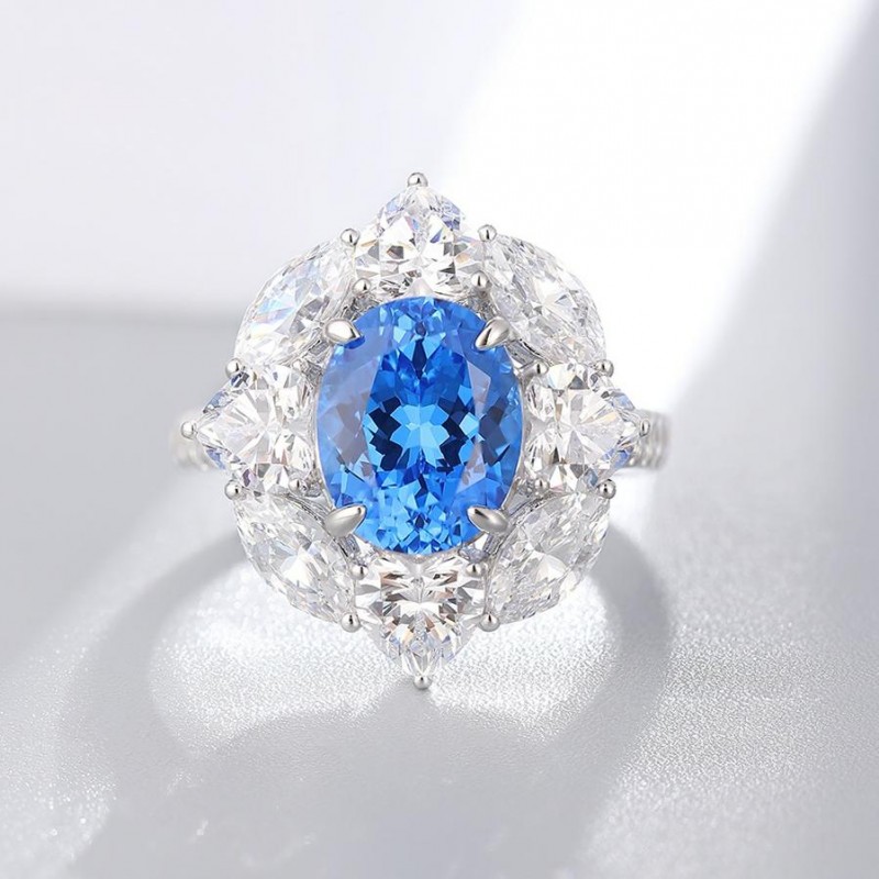 Ruif Jewelry Classic Design S925 Silver 3.16ct Lab Grown Cobalt Spinel Ring Wedding Bands Ruif Jewelry Classic Design S925 Silver 3.16ct Lab Grown Cobalt Spinel Ring Wedding Bands