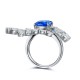 Ruif Jewelry Classic Design S925 Silver 3.25ct Lab Grown Cobalt Spinel Ring Wedding Bands