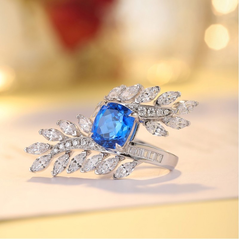 Ruif Jewelry Classic Design S925 Silver 3.25ct Lab Grown Cobalt Spinel Ring Wedding Bands Ruif Jewelry Classic Design S925 Silver 3.25ct Lab Grown Cobalt Spinel Ring Wedding Bands