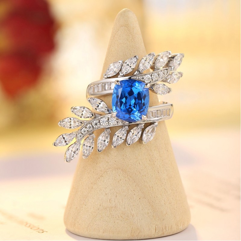 Ruif Jewelry Classic Design S925 Silver 3.25ct Lab Grown Cobalt Spinel Ring Wedding Bands Ruif Jewelry Classic Design S925 Silver 3.25ct Lab Grown Cobalt Spinel Ring Wedding Bands