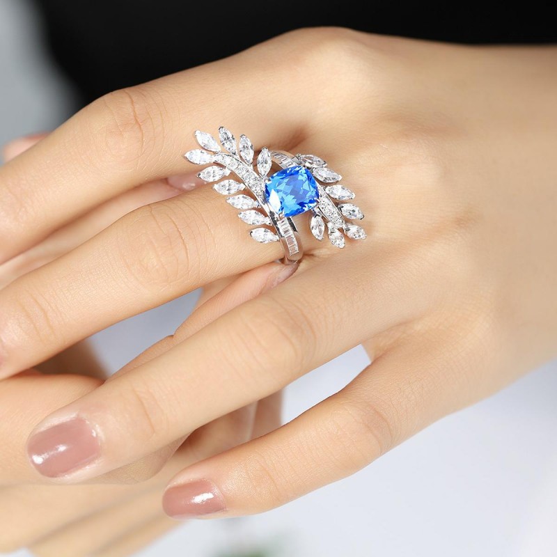 Ruif Jewelry Classic Design S925 Silver 3.25ct Lab Grown Cobalt Spinel Ring Wedding Bands Ruif Jewelry Classic Design S925 Silver 3.25ct Lab Grown Cobalt Spinel Ring Wedding Bands