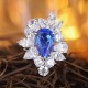 Ruif Jewelry Classic Design S925 Silver 4.3ct Lab Grown Cobalt Spinel Ring Wedding Bands Ruif Jewelry Classic Design S925 Silver 4.3ct Lab Grown Cobalt Spinel Ring Wedding Bands