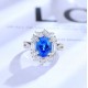 Ruif Jewelry Classic Design S925 Silver 3.41ct Lab Grown Cobalt Spinel Ring Wedding Bands