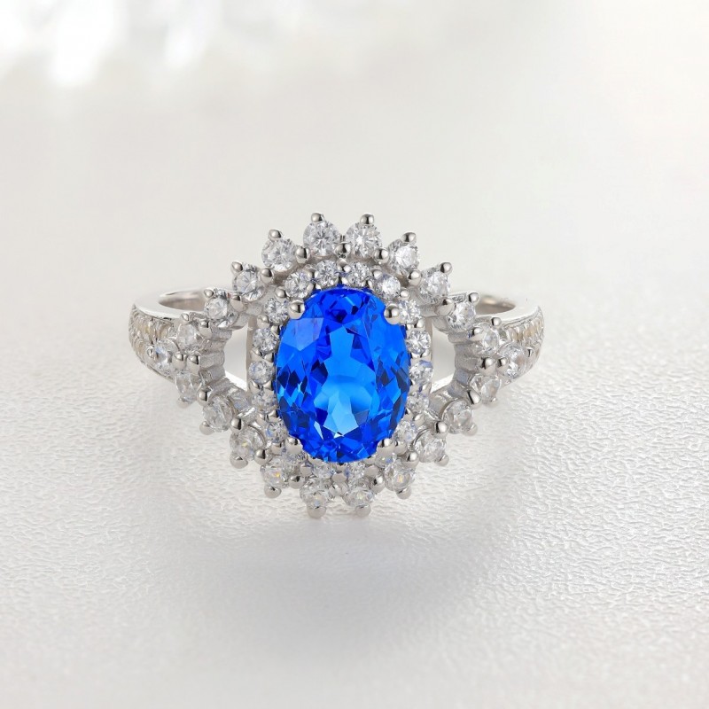 Ruif Jewelry Classic Design S925 Silver 1.67ct Lab Grown Cobalt Spinel Ring Wedding Bands Ruif Jewelry Classic Design S925 Silver 1.67ct Lab Grown Cobalt Spinel Ring Wedding Bands
