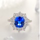 Ruif Jewelry Classic Design S925 Silver 3.21ct Lab Grown Cobalt Spinel Ring Wedding Bands