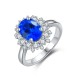 Ruif Jewelry Classic Design S925 Silver 2.41ct Lab Grown Cobalt Spinel Ring Wedding Bands