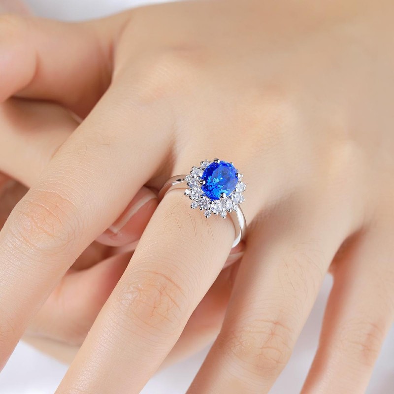 Ruif Jewelry Classic Design S925 Silver 2.41ct Lab Grown Cobalt Spinel Ring Wedding Bands Ruif Jewelry Classic Design S925 Silver 2.41ct Lab Grown Cobalt Spinel Ring Wedding Bands