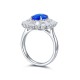 Ruif Jewelry Classic Design S925 Silver 2.42ct Lab Grown Cobalt Spinel Ring Wedding Bands