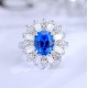 Ruif Jewelry Classic Design S925 Silver 2.42ct Lab Grown Cobalt Spinel Ring Wedding Bands