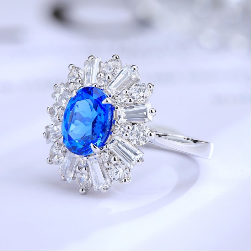 Ruif Jewelry Classic Design S925 Silver 2.42ct Lab Grown Cobalt Spinel Ring Wedding Bands Ruif Jewelry Classic Design S925 Silver 2.42ct Lab Grown Cobalt Spinel Ring Wedding Bands