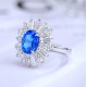 Ruif Jewelry Classic Design S925 Silver 2.42ct Lab Grown Cobalt Spinel Ring Wedding Bands