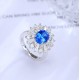 Ruif Jewelry Classic Design S925 Silver 2.42ct Lab Grown Cobalt Spinel Ring Wedding Bands